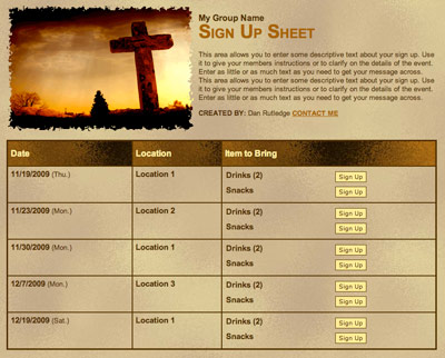 Easter Church Sign Up Form 